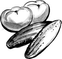 Помидоры и огурцы